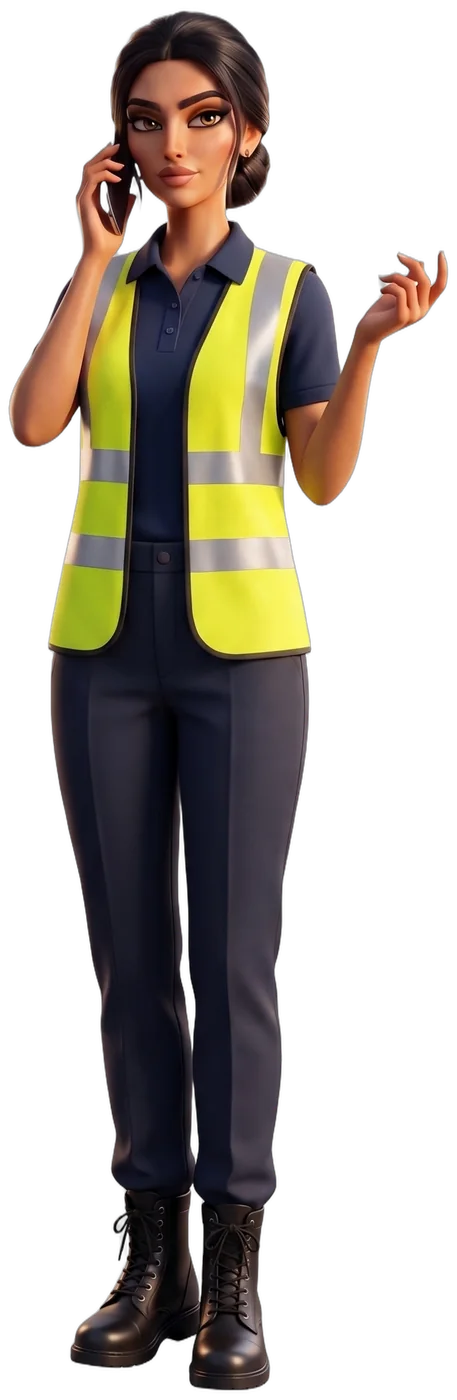Maya, the BuilderStaff AI receptionist, on the phone